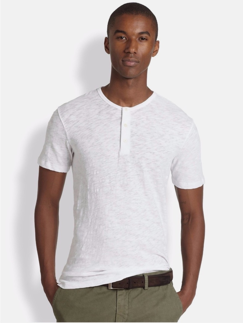 Vince Men's Slub Cotton Short Sleeve Henley T-Shirt